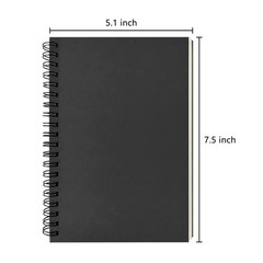 DSTELIN Blank Spiral Notebook, 3-Pack, Soft Cover, Sketch book, 100 black