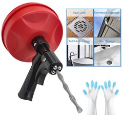 25ft Plumbers Drain Snake Long Heavy Duty Plumbing Auger Hand Tool Bathroom Pipe