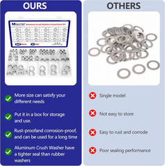 Aluminum Crush Washer Assortment Kit Oil Drain Plug Washer Repair M6 M24 600 Pcs