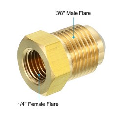1/4 Inch Female Flare x 3/8 Inch Male Flare Connector SAE 45 Degree Flare
