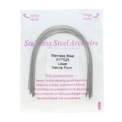 100pcs Orthodontic Archwire Stainless Steel Brace Wires Natural Round Rectanglar