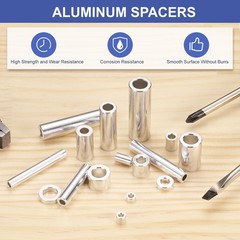 16Pcs Aluminum Spacer 10mm OD x 6.1mm ID x 3mm Length for M6 Screw