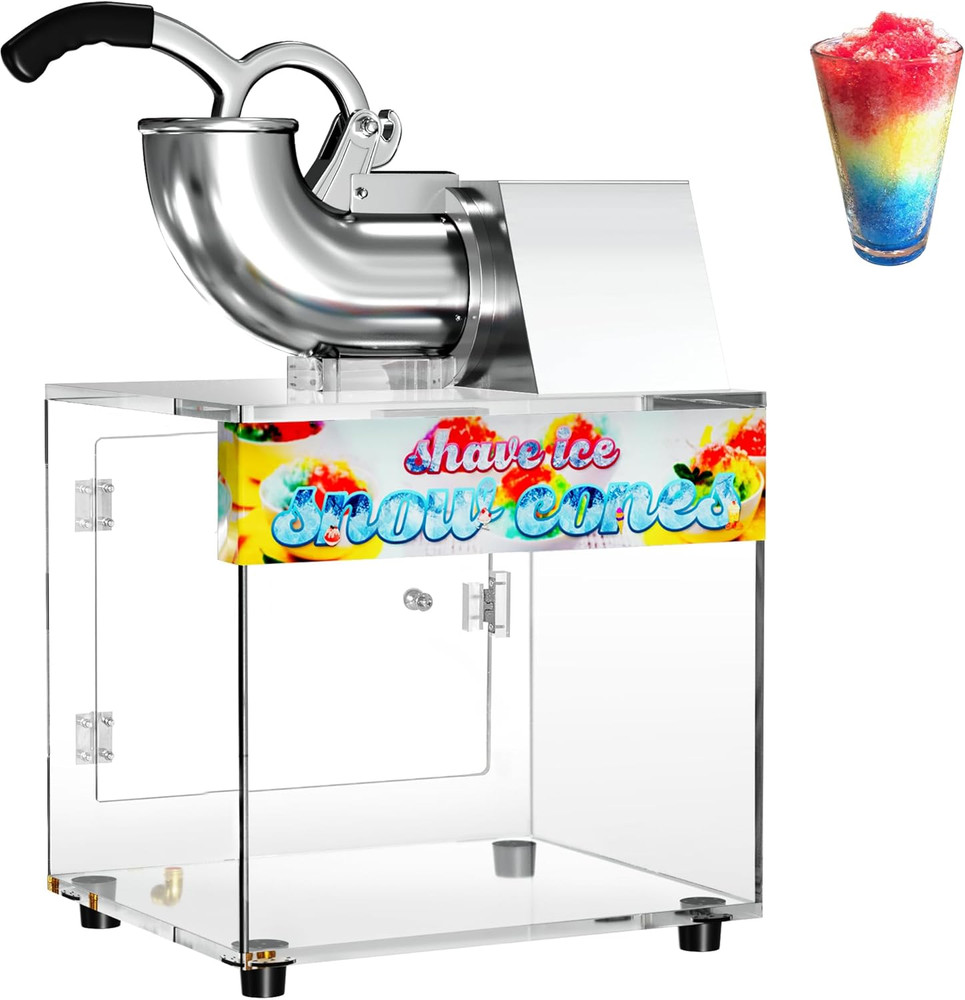 Commercial 48L Snow Cone Machine – 500LB/H Electric Shaved Ice Maker