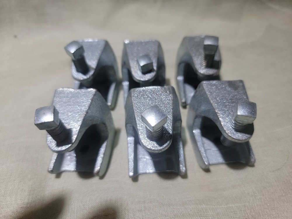 6 NEW STEEL BEAM CLAMP 1″ OPENING, 5/16-18 MOUNTING HOLES
