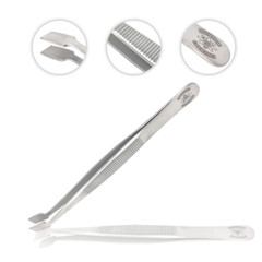 Lab Forceps with Straight Flat Broad Tips-Perfect for handling membranes (4.75″)