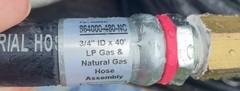 40’ 3/4” ID INDUSTRIAL PROPANE / NATURAL GAS HOSE (LPG)