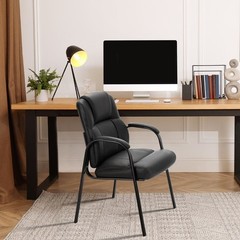 GIANNA Faux Leather Waiting Room Chair, Office Guest Chair with Padded Arms, for