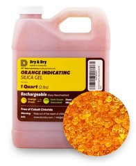 “Dry & Dry” [1 Quart] Premium Orange Indicating Silica Gel Desiccant Beads(Indus