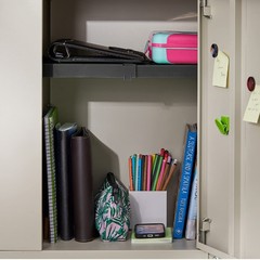 LockerMate Adjust-A-Shelf Locker Shelf for School Organization, 1 Pack, Black