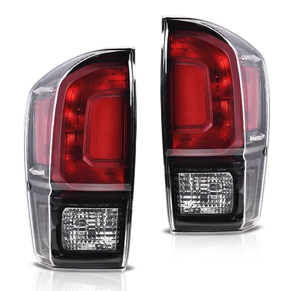 Pair Rear Tail Light Assembly Black Housing w/o Bulbs Toyota Tacoma 2016-2021