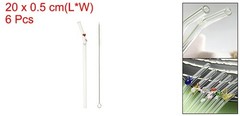 6Pcs Reusable Glass Straws 7.87″ Heart Glass Straw Red/Pink/White