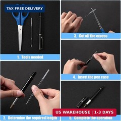 30 Pieces Ink Pen, Ballpoint Pen Refills Replacement Ballpoint Black for Retr…
