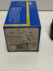 New Leviton 2731 Locking Plug Black 30A 480V 3P 4 Wire Grounding L16-30P