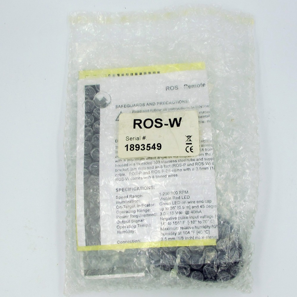 Monarch ROS-W 6180-056 Remote Optical Sensor with 8 foot cable