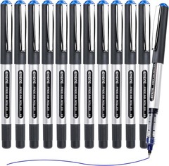 Blue Rollerball Pens 0.5Mm, 12 Pack Liquid Ink Roller Ball Pen Extra Fine Point