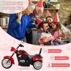 Costzon Kids Motorcycle, 6V Battery Powered Ride on Chopper Motorcycle w/Horn, H