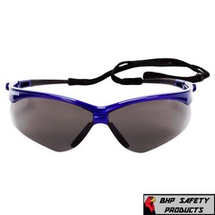 (3 PAIR) KLEENGUARD NEMESIS SAFETY GLASSES SMOKE ANTI-FOG LENS BLUE FRAME 47387