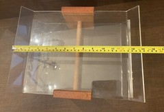 Vintage Mid Century Acrylic/Wood Two Tier Desktop Letter Tray – MCM