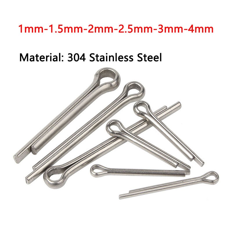 Cotter Pins Split Pins A2 Stainless Steel 1mm 1.5mm 2mm 2.5mm 3mm 4mm Split-Pins