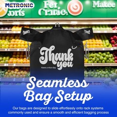 1000 Count Black Thank You T-shirt Bags with Handle, 11.5″ x 6.5″ x 21″ Plast…