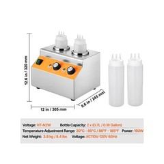 0.8×2 L Electric Bottle Warmer with Bottle Commercial Hot Fudge Warmer 86-185℉