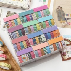 20 Rolls Cute Washi Tape Set Kawaii Basic Patterns Masking Decorative Tapes f…
