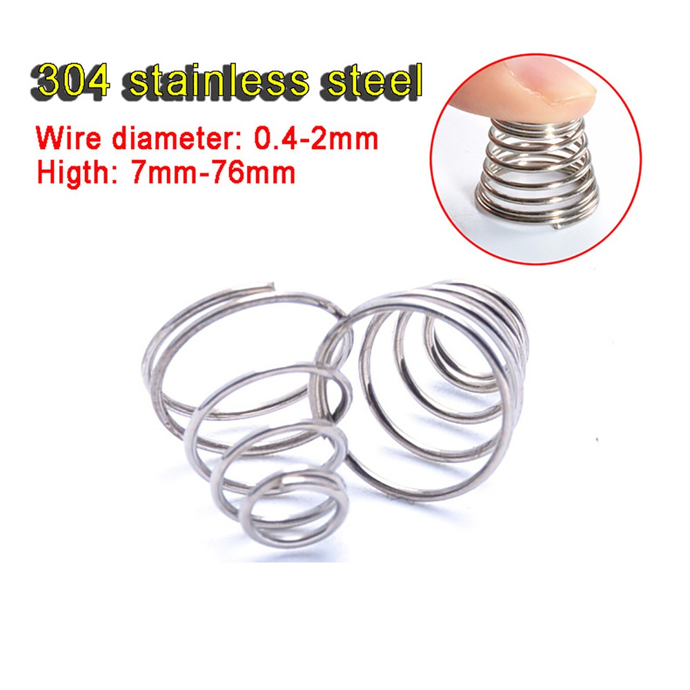 304 Stainless Steel Conical Cone Compression Spring Springs 0.4-2mm Wire Dia