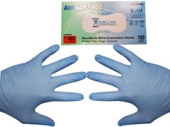 100 Count✔ AirSoft900 Blue Nitrile Exam Gloves Powder Free, Medium, Large, XL