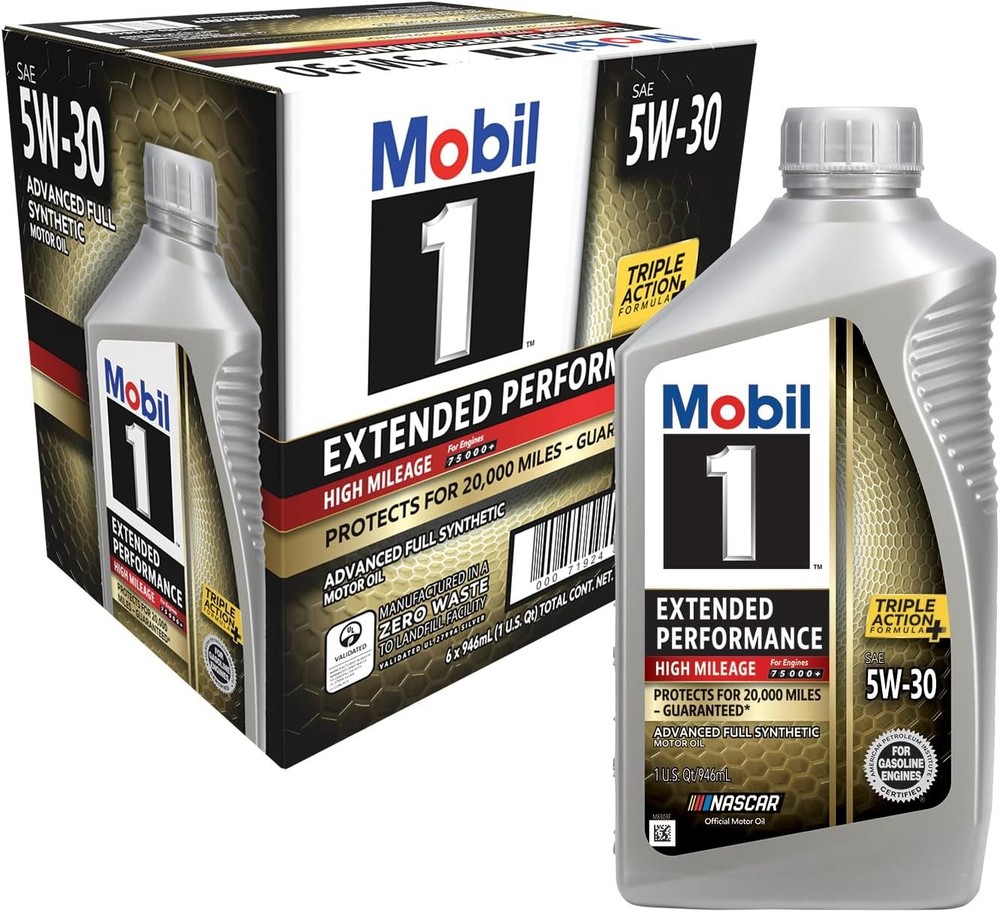 Mobil 1 Extended Performance High Mileage Full Synthetic Motor Oil 5W-30, 1…
