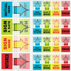 500 Sign Here Stickers & Tabs for Documents, Notary Supplies, Office Use