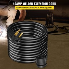 40A 50ft Welder Extension Cord NEMA6-50 8AWG Heavy Duty for MIG TIG Plasma