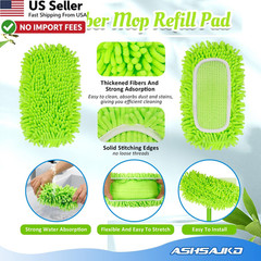 Ashsajkd 4Pcs Reusable Microfiber Mop Pads Swiffer Sweeper Dry Wet Refills FROM