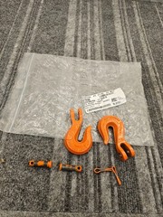(QTY 2) Columbus McKinnon: 1/4 in Grade 80 Orange Clevis Grab Hooks 3500 lbs WLL