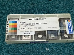 (10) Seco Carbide Turning Insert SNMG190612-M5 TP1500 Indexable Inserts