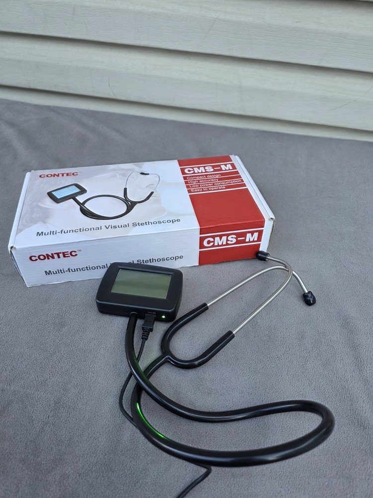 CONTEC CMS-M Multi-Functional Visual Stethoscope Used AS-IS For Parts Repair