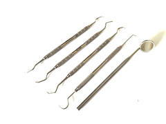 Set of Dental Pick & Mirror Tool Sculpture Instrument Oral Kit Tooth Teeth
