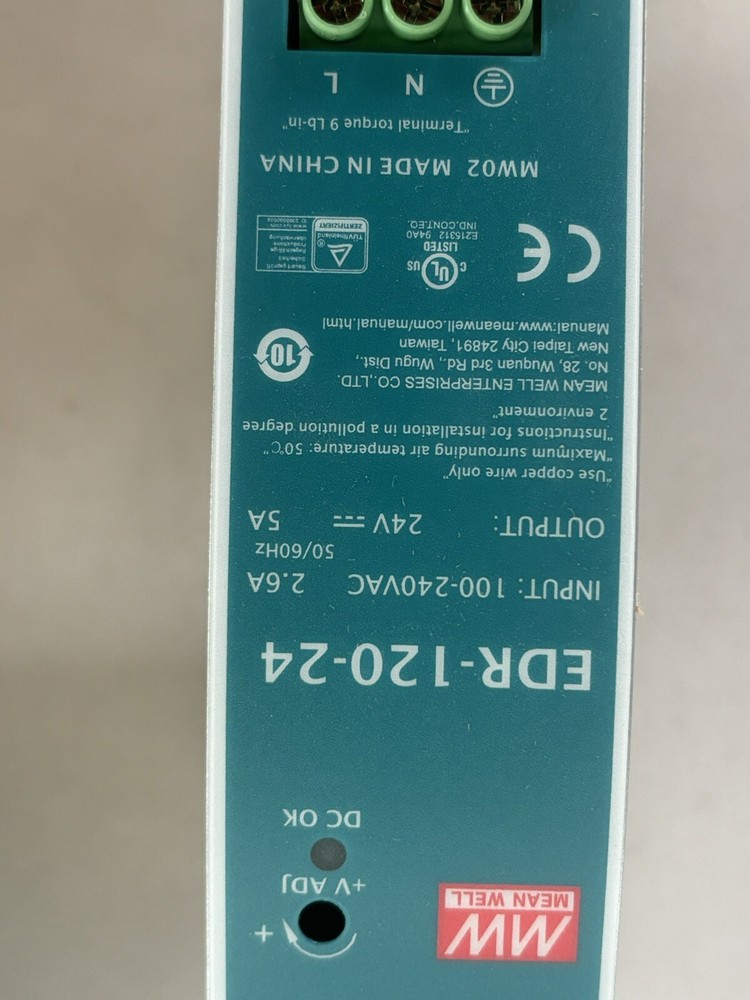 MEAN WELL EDR-120-24 120W 24V 5A Single Output Industrial DIN Rail Power Supply