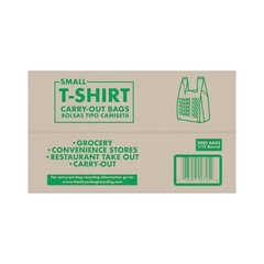 2 PACKS- Small T-Shirt Carry-Out Bags, 7″ x 5″ x 15″ (2000 ct.)