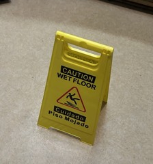 Caution Wet Floor Sign,17.5″ Height,Bright Yellow Double-Sided Folding A-Shaped