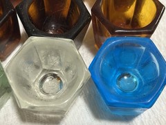 LOT OF 12 VINTAGE Amber Blue Clear Green Glass Dappen Dish Dental, Nail Spa Used