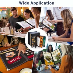 WeChef 30 Pack Menu Covers 8.5 x 14″ Book Style 5 Pages 10 Views Restaurant Club