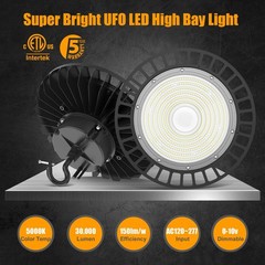 200W UFO Led High Bay Light Dimmable Commercial Warehouse Shop Fixture 30,000Lm