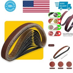 12 Pcs 1×30 Sanding Belts Aluminum Oxide 80 120 150 Grits for Sander