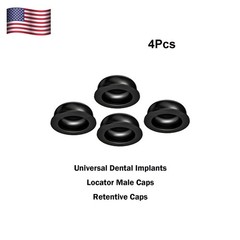 Dental 4PCS Locator Overdenture Lab Retention Black Caps fits Locator Abutments
