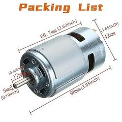 Puly 24V 775 DC Motor 2-Pack with Bracket High Torque Low Noise