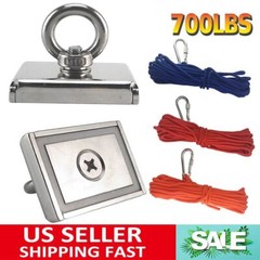 700LBS Fishing Magnet Kit Strong Neodymium Pull Force Treasure Hunt OR Rope N52