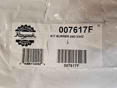 Raypak 007617F 992 Burner Assembly 25-3/4 in Overall Length