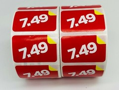 2 Rolls of 1000 1.5″x1″ $7.49 Product Price Point Red & Yellow Labels Stickers