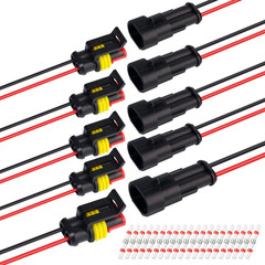 2 Pin Connector 22 AWG – 2 Wire 10 Cm. Waterproof Connectors Automotive Electric