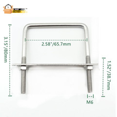 Stainless Steel Square U Bolt Clamp, Square Tube Clamps with Nut and Plate For